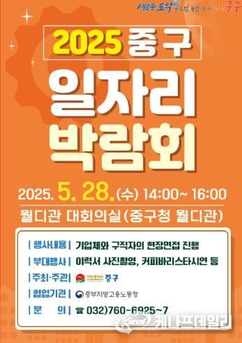 2025 중구 일자리 박람회 포스터