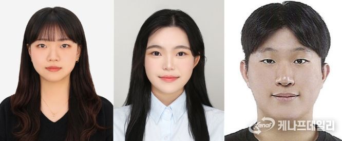 경상국립대학교 농업생명과학대학 지역시스템공학과 기후지능농업방재연구실 연구원 최지은 씨,스마트농업시설환경공학연구실 석사과정 강성하, 유재민 씨(왼쪽부터).